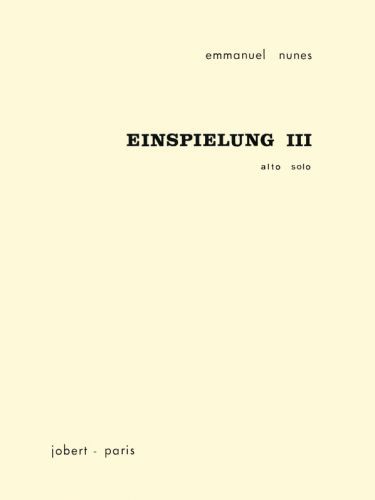 couverture Einspielung III Jobert