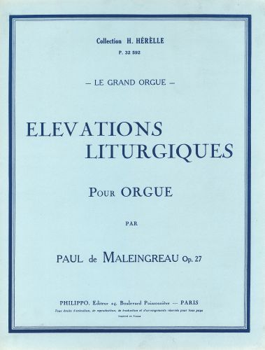 couverture Elvations liturgiques Op.27 Combre