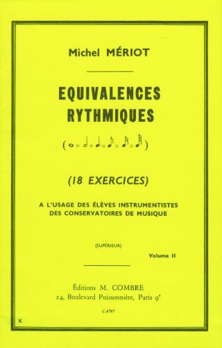 couverture Equivalences rythmiques Vol.2 (18 exercices suprieur) Combre