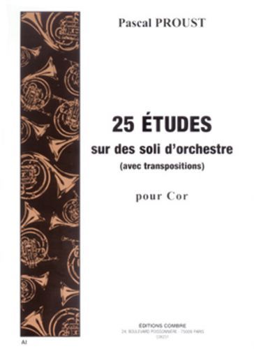 couverture Etudes sur des soli d'orchestre avec transposition (25) Combre