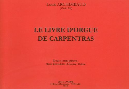 couverture Le livre d'orgue de Carpentras Combre