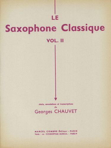 couverture Le Saxophone classique Vol.1 Combre