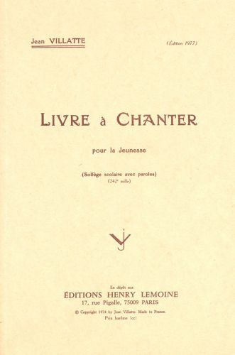 couverture Livre  chanter Editions Henry Lemoine