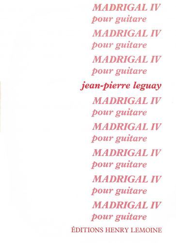 couverture Madrigal IV Editions Henry Lemoine