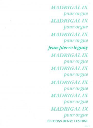 couverture Madrigal IX Editions Henry Lemoine