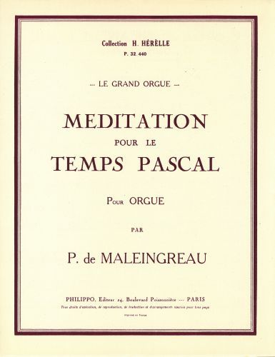 couverture Mditation pour le temps Pascal Op.35 Combre