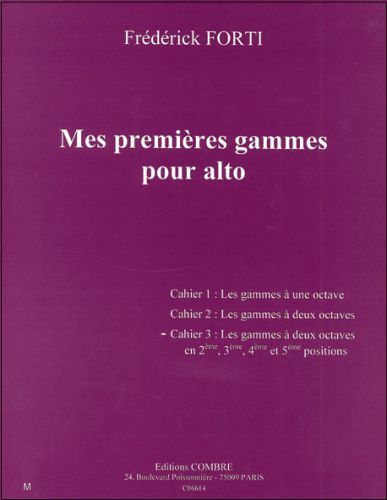 couverture Mes premires gammes Vol.3 : gammes  2 octaves en 2e, 3e, 4e et 5e positions Combre