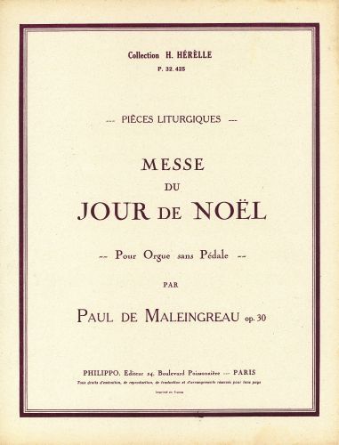 couverture Messe du jour de Nol Op.30 Combre