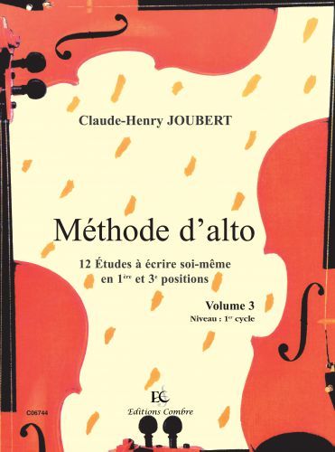 couverture Mthode d'alto Vol.3 - 12 tudes en 1ere et 3e positions Combre