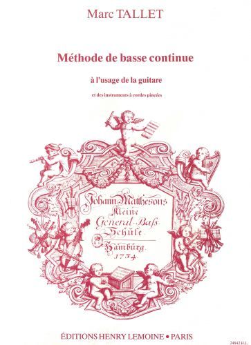 couverture Mthode de basse continue Editions Henry Lemoine