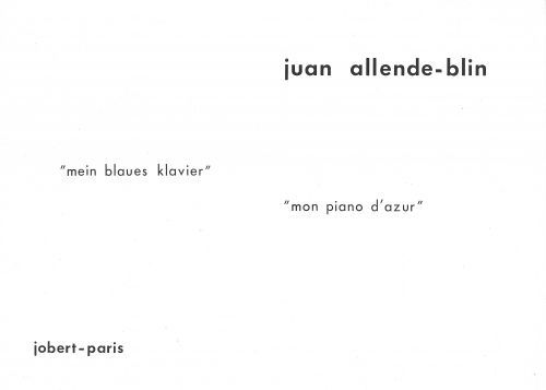 couverture Mon piano d'azur - Mein Blaues Klavier Jobert