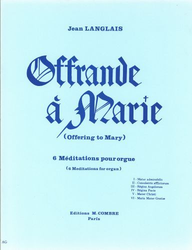 couverture Offrande  Marie - Offering to Mary Combre