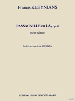 couverture Passacaille op.87 Editions Henry Lemoine