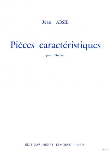 couverture Pices caractristiques Editions Henry Lemoine