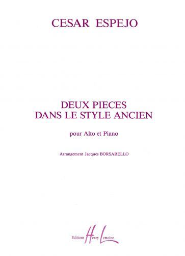 couverture Pices dans le style ancien (2) Editions Henry Lemoine