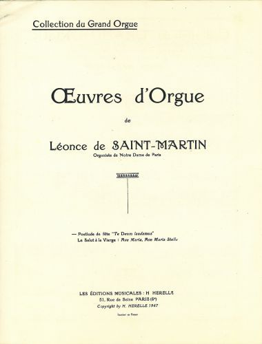 couverture Postlude de fte Op.21 Te Deum Laudamus Combre