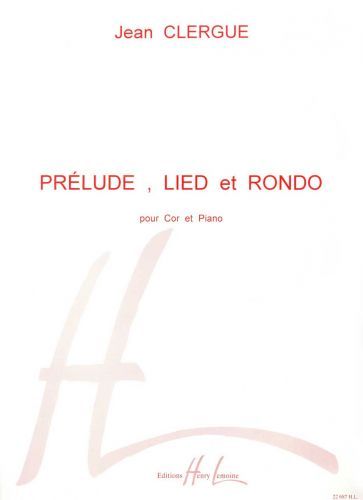 couverture Prlude, Lied et Rondo Editions Henry Lemoine