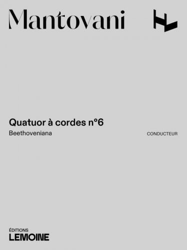 couverture Quatuor  cordes n6 Beethoveniana Editions Henry Lemoine