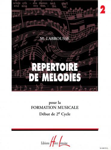 couverture Rpertoire de Mlodies Vol.2 Editions Henry Lemoine