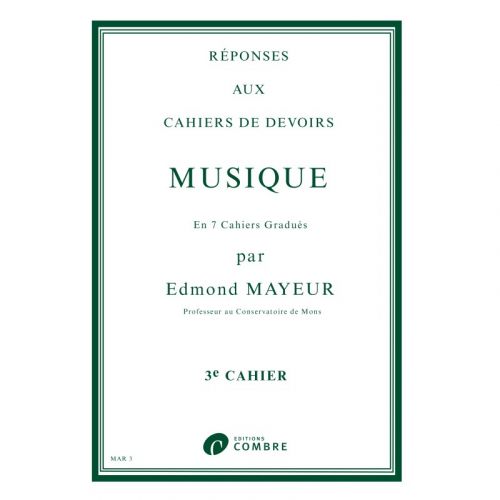 couverture Rponses aux devoirs de musique 3 Combre