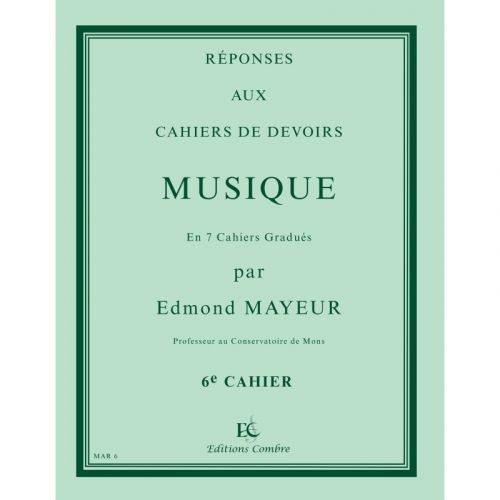 couverture Rponses aux devoirs de musique 6 Martin Musique