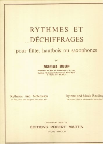 couverture Rythmes et Dchiffrages Editions Robert Martin
