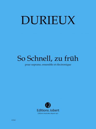 couverture So Schnell, zu frh Jobert