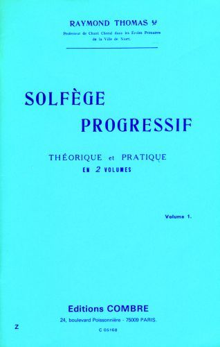 couverture Solfge progressif Vol.1 Combre