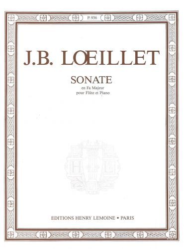 couverture Sonate en La maj. Editions Henry Lemoine