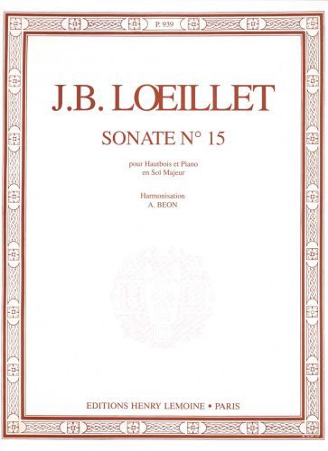 couverture Sonate en Sol maj. Editions Henry Lemoine