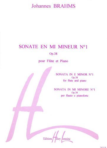 couverture Sonate n1 Op.38 en Mi min. Editions Henry Lemoine