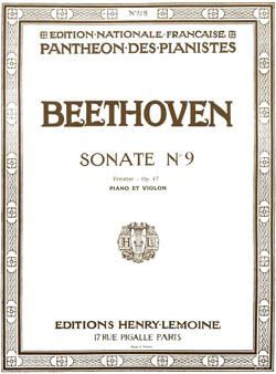 couverture Sonate n9 Kreutzer Editions Henry Lemoine