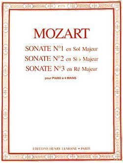 couverture Sonates  4 mains n1  3 Editions Henry Lemoine