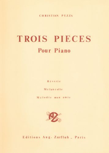 couverture Trois Pieces Pour Piano Editions Robert Martin