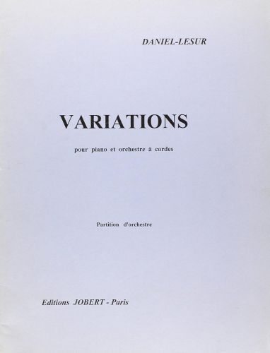 couverture Variations pour piano et orchestre Jobert