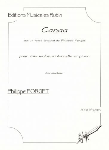 cover Canaa pour voix, violon, violoncelle et piano Martin Musique