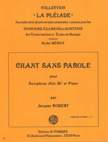 cover Chant sans parole Combre