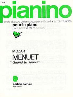 cover Menuet en R maj. Quand tu souris - Pianino 39 Delrieu