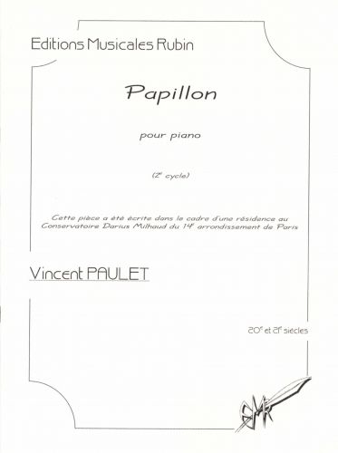 cover Papillon pour piano Martin Musique