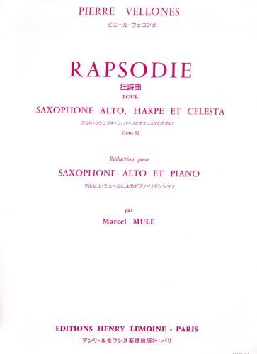 cover Rapsodie Op.92 Editions Henry Lemoine