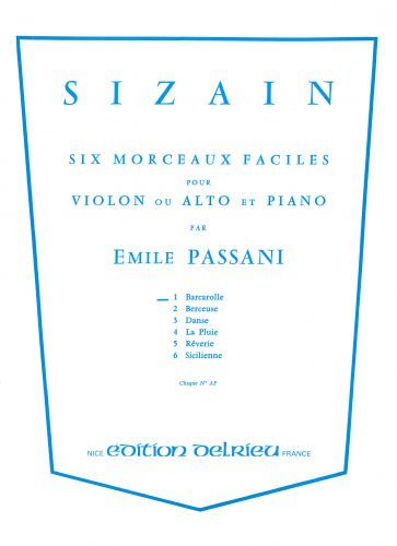 cover Sizain 1 : Barcarolle Delrieu