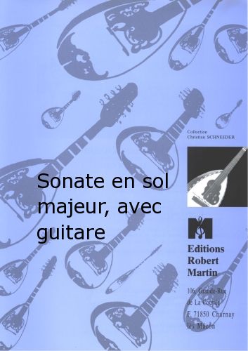 cover Sonate En Sol Majeur, Avec Guitare Editions Robert Martin