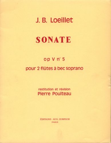 cover Sonate Op. V N5 En Sol Majeur Editions Robert Martin