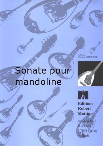 cover Sonate Pour Mandoline Editions Robert Martin