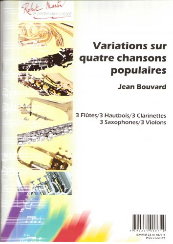 cover Variations on four popular songs, 4 violins Editions Robert Martin