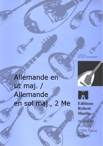 cubierta Allemande En Ut Majeur / Allemande En Sol Majeur, 2 Mandolines Editions Robert Martin