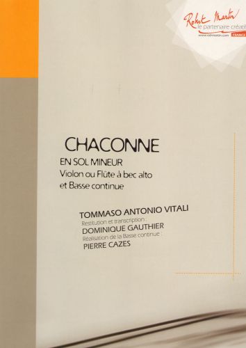 cubierta Chaconne de Vitali Flte  Bec Alto et Basse Continue Editions Robert Martin