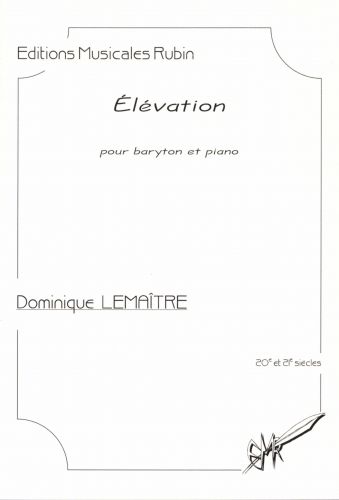 cubierta lvation pour baryton et piano Martin Musique