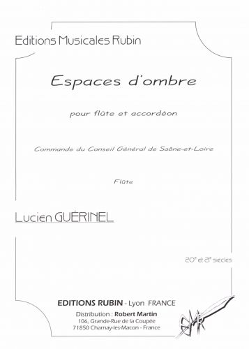 cubierta Espaces d'ombre pour flte et accordon Martin Musique