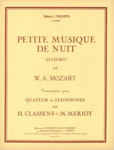 cubierta Petite musique de nuit : allegro Combre